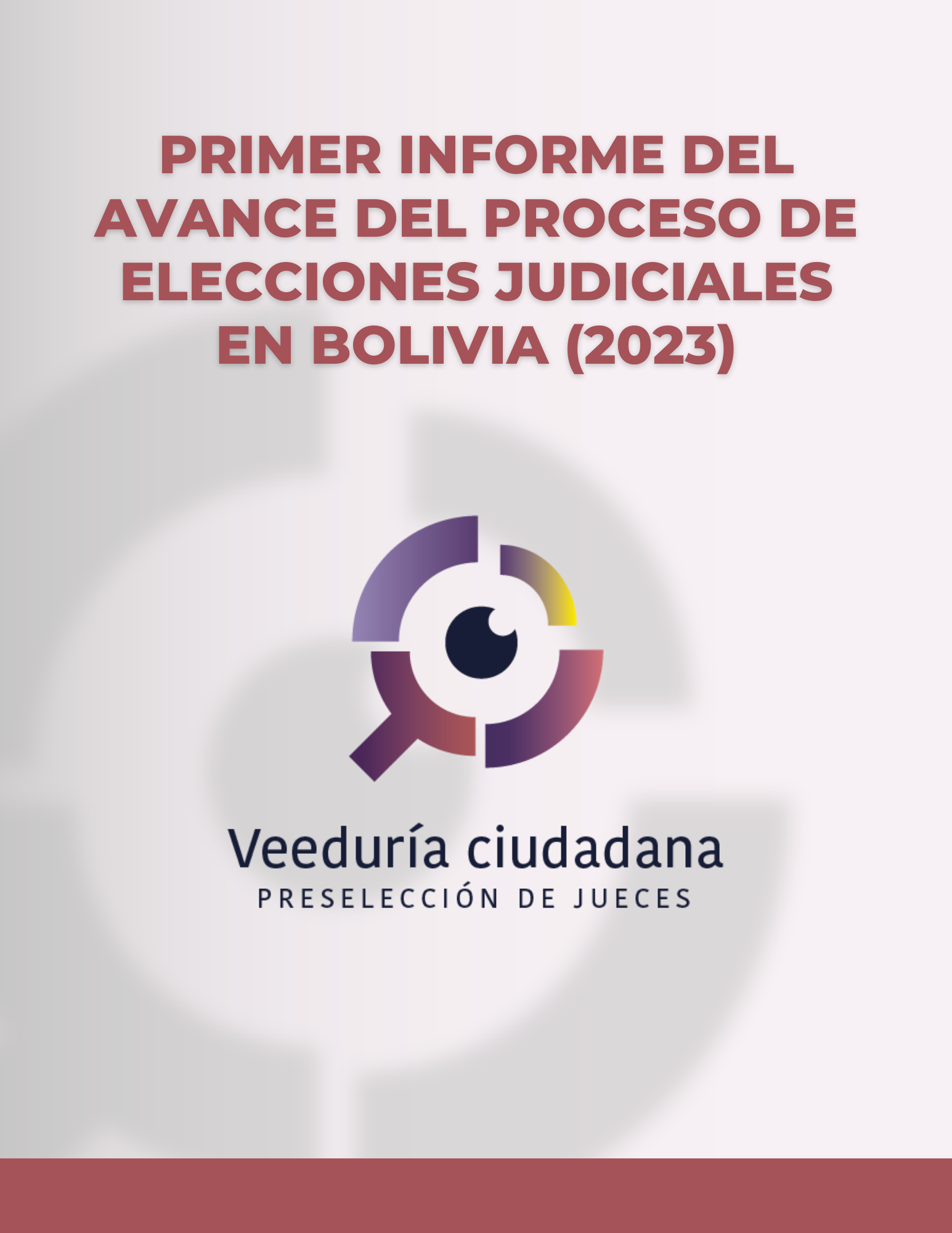 PRIMER INFORME DEL AVANCE DEL PROCESO DE ELECCIONES JUDICIALES EN BOLIVIA (2023)